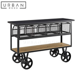 BARKER Industrial Solid Wood Kitchen Cart