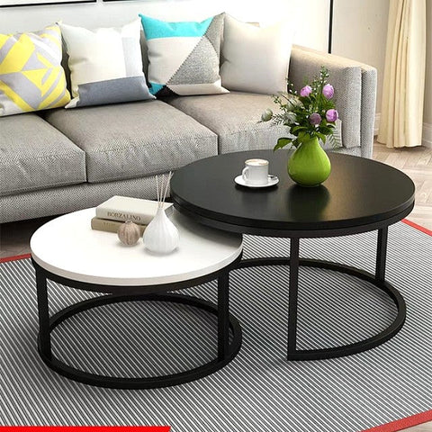 Mod Monochrome Round Coffee Table