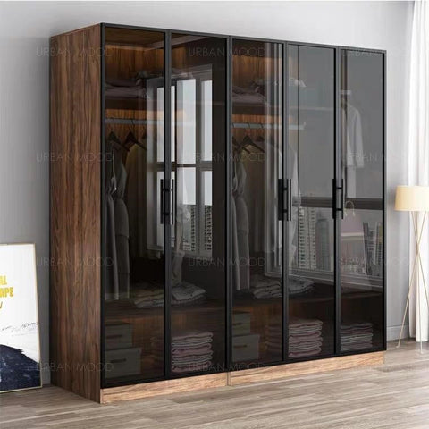 DALLAS Modern Industrial Glass Wardrobe