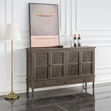 GENESIS French Morrocan Buffet Retro Solid Wood Carved Sideboard TV Console Cabinet