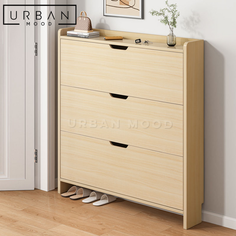 DEREK Scandinavian Ultra Slim Shoe Cabinet