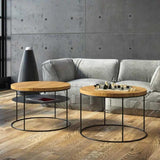 DIEM Modern Industrial Wireframe Round Coffee Table