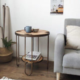 DUSTIN Rustic Accent Solid Wood Side Table