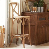 KITH Rustic Solid Wood Bar Stool