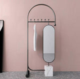 LYNDSEY Standing Mirror Clothes Rack