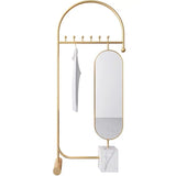 LYNDSEY Standing Mirror Clothes Rack