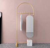 LYNDSEY Standing Mirror Clothes Rack