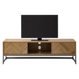 MYSTIC Rustic Herringbone TV Console