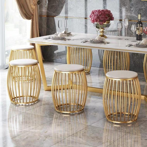 NICOLE Gold Accent Dining Stool