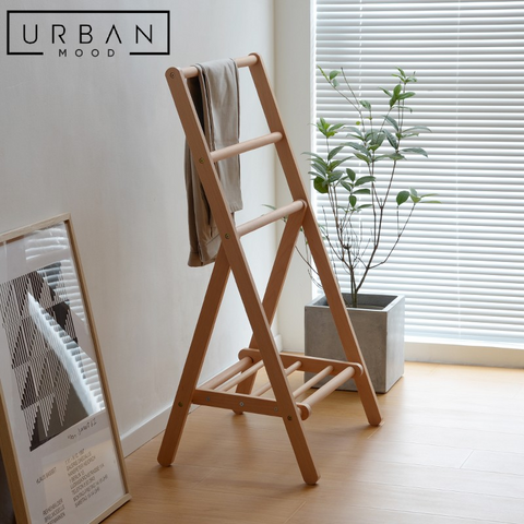 NYLON Rustic Solid Wood Clothes Rack