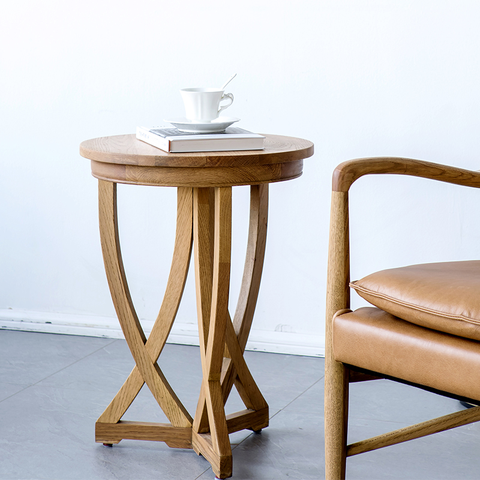SHELFORD Rustic Solid Wood Side Table